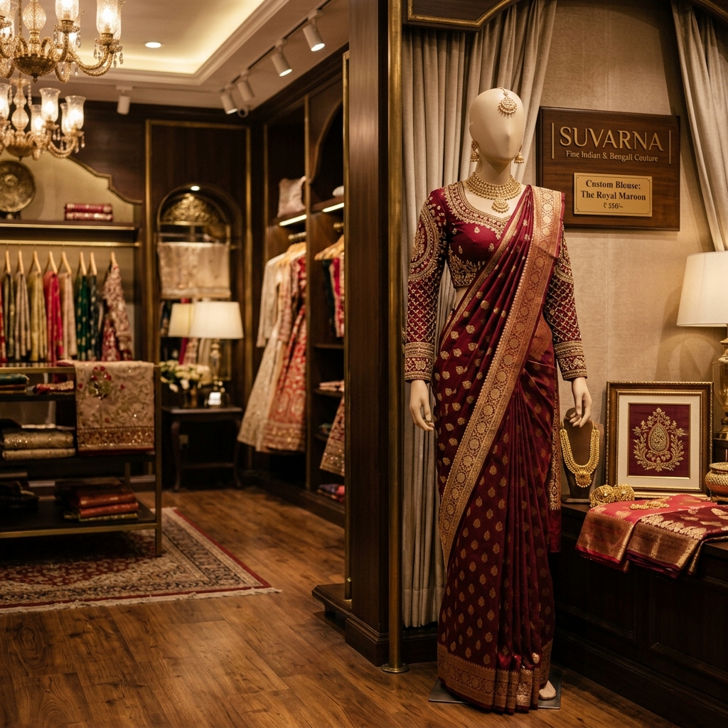 Anu's Desi Stitch designer blouse and ethnic outfit display
